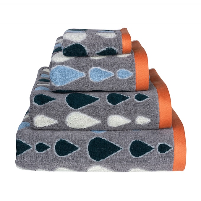 orange and grey towels