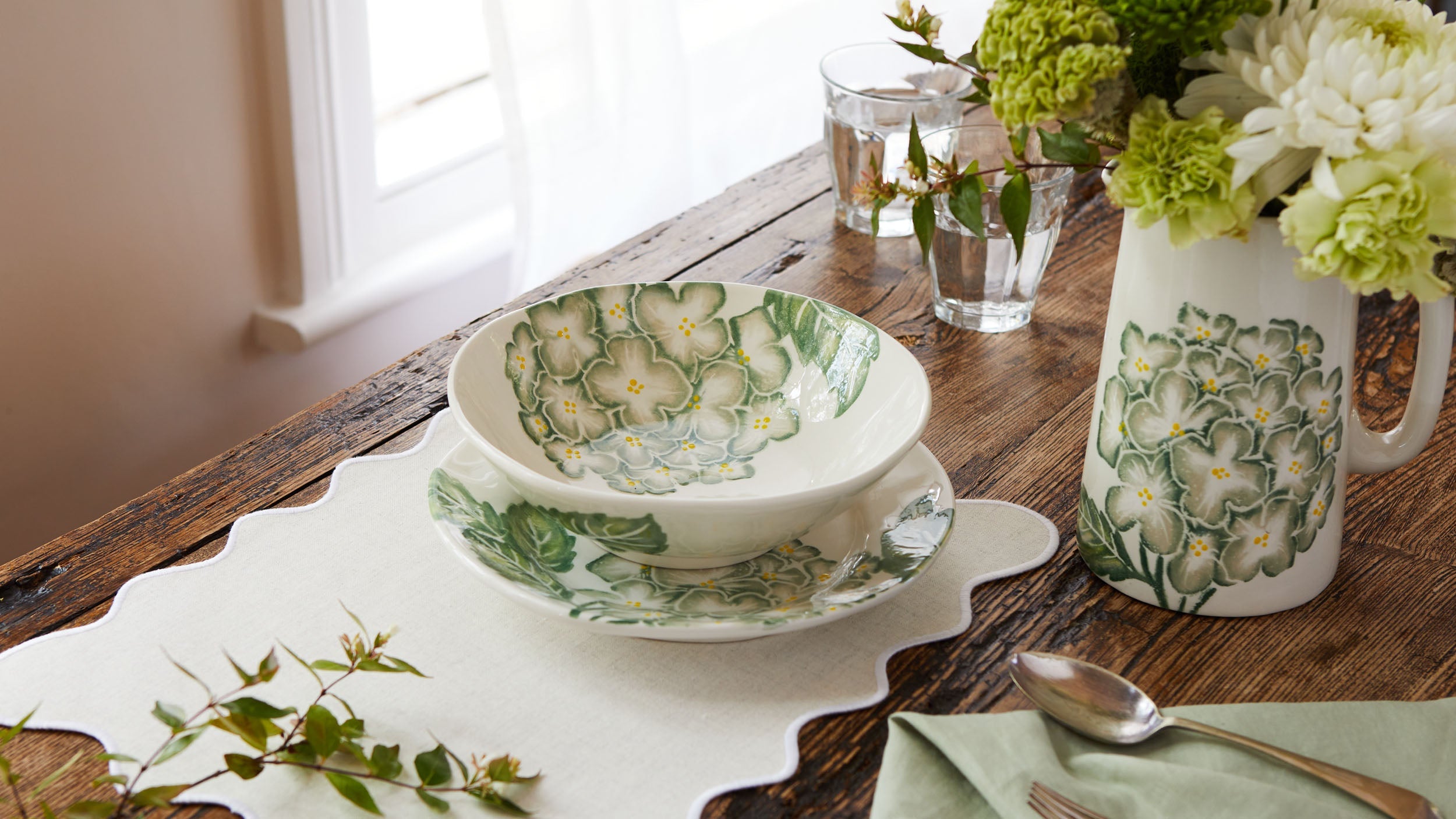 Hydrangea serveware