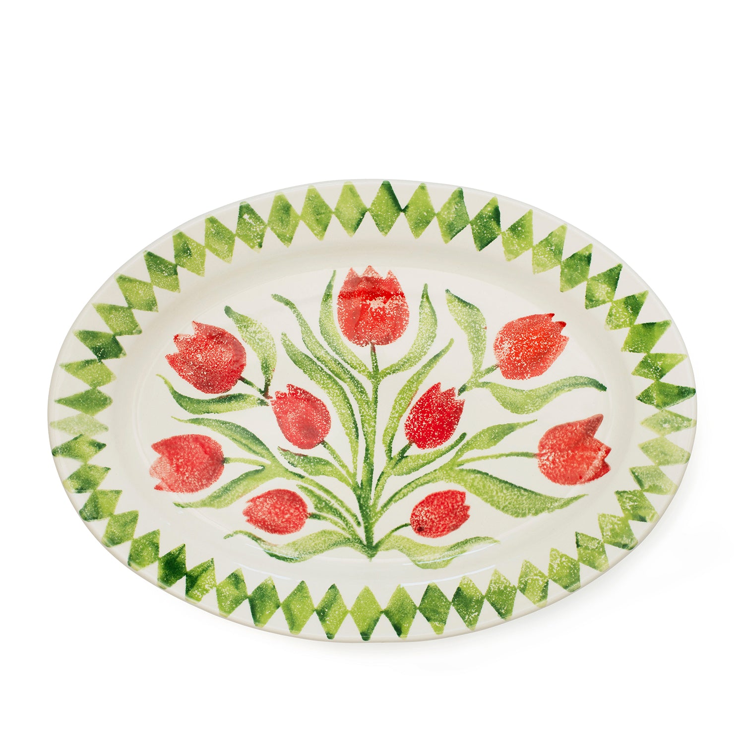 Tulip Oval Rimmed Platter 40cm