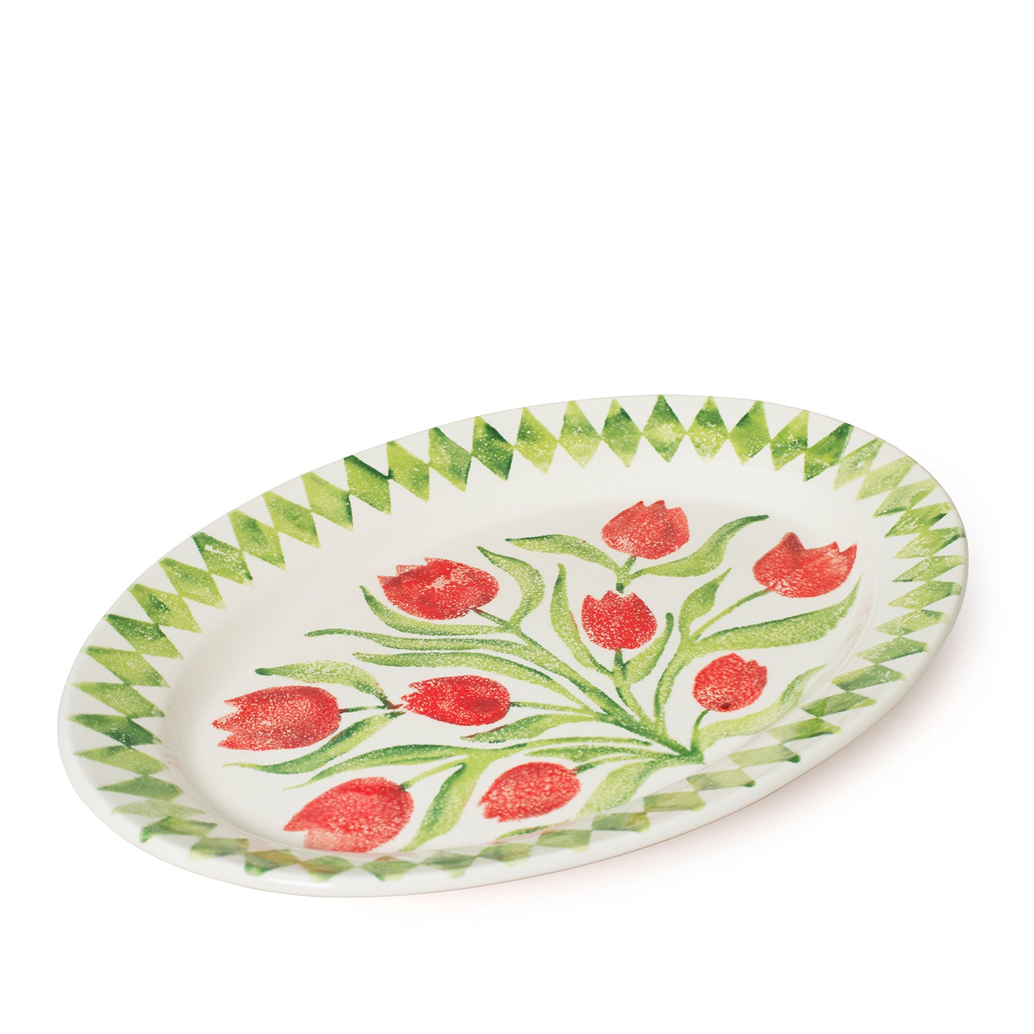 Tulip Oval Rimmed Platter 40cm