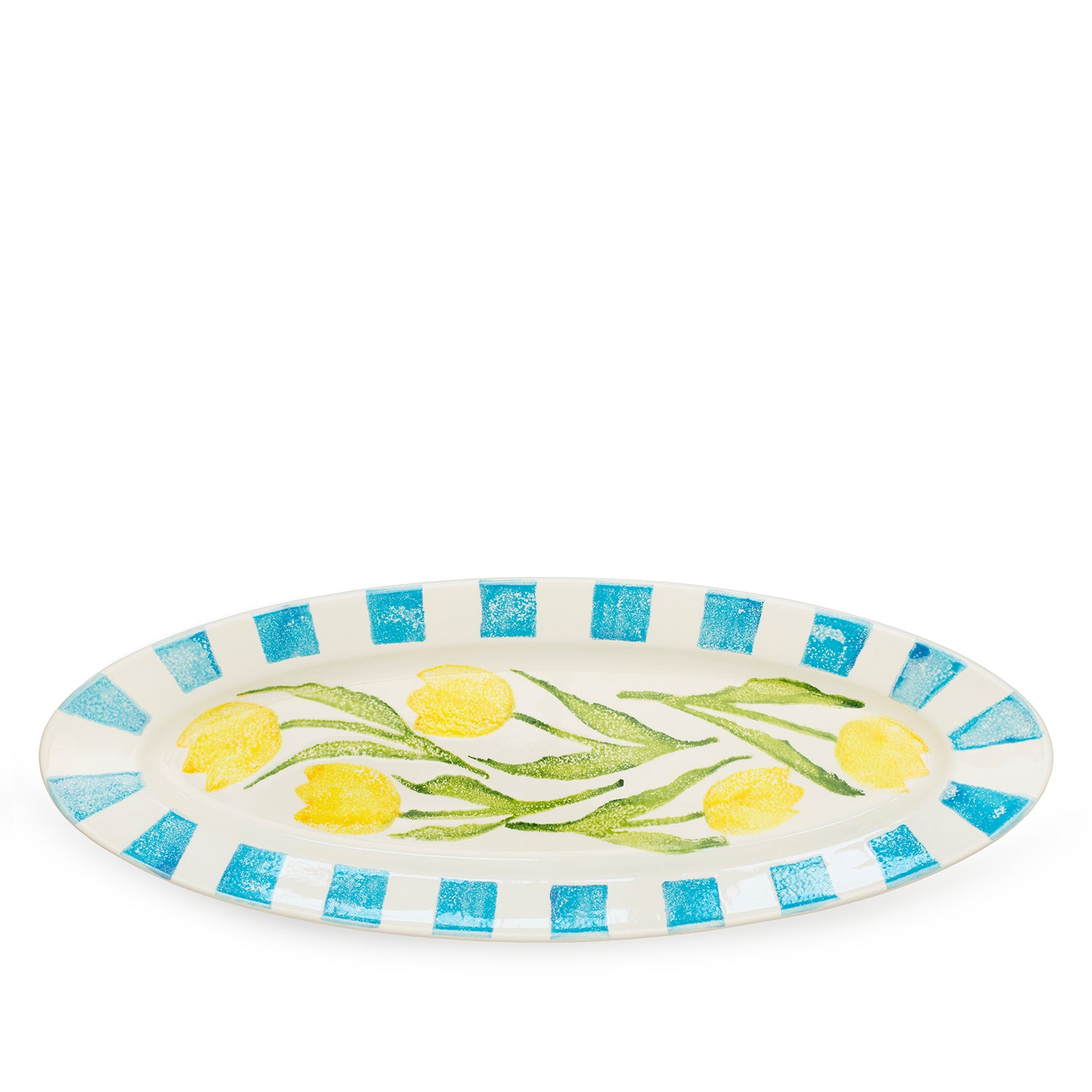 Tulips XL Oval Rimmed Platter 57cm