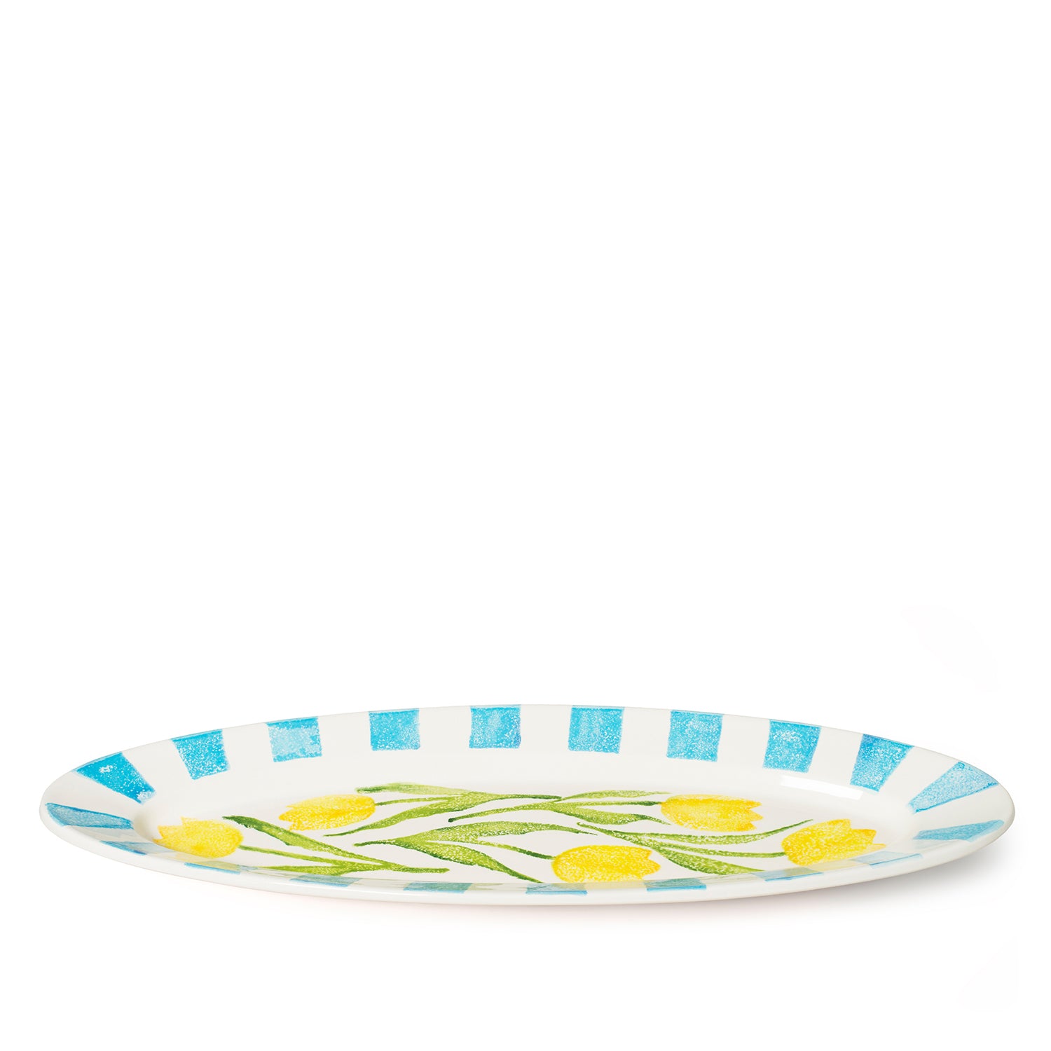 Tulips XL Oval Rimmed Platter 57cm