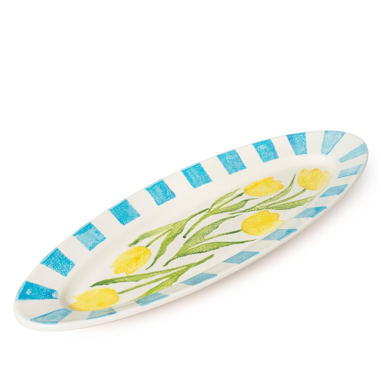 Tulips XL Oval Rimmed Platter 57cm