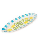 Tulips XL Oval Rimmed Platter 57cm