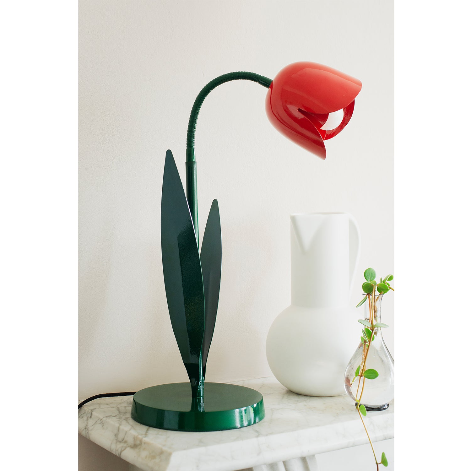 Tulip Table Lamp Red by BlissHome