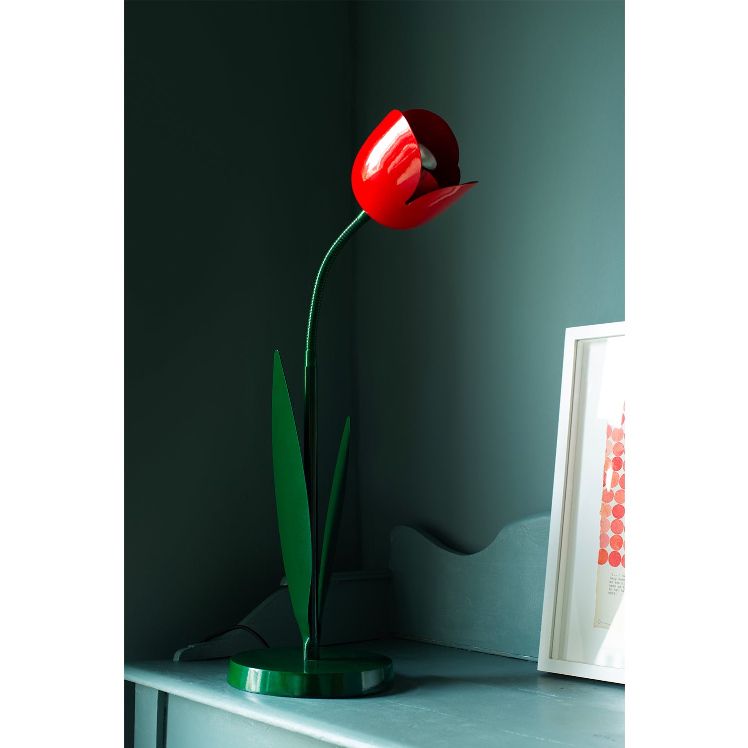 Tulip Table Lamp Red by BlissHome