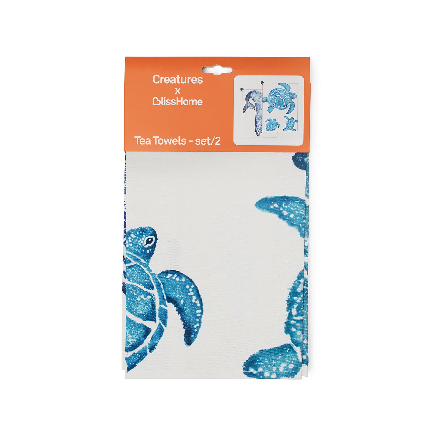 Tea Towel Whale / Turtle Set/2