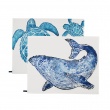 Tea Towel Set/2 Whale / Turtle